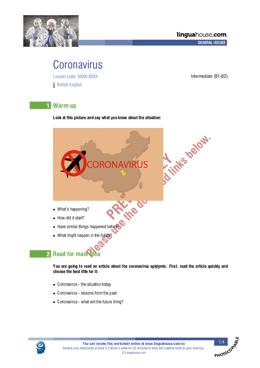 Coronavirus Math Worksheet