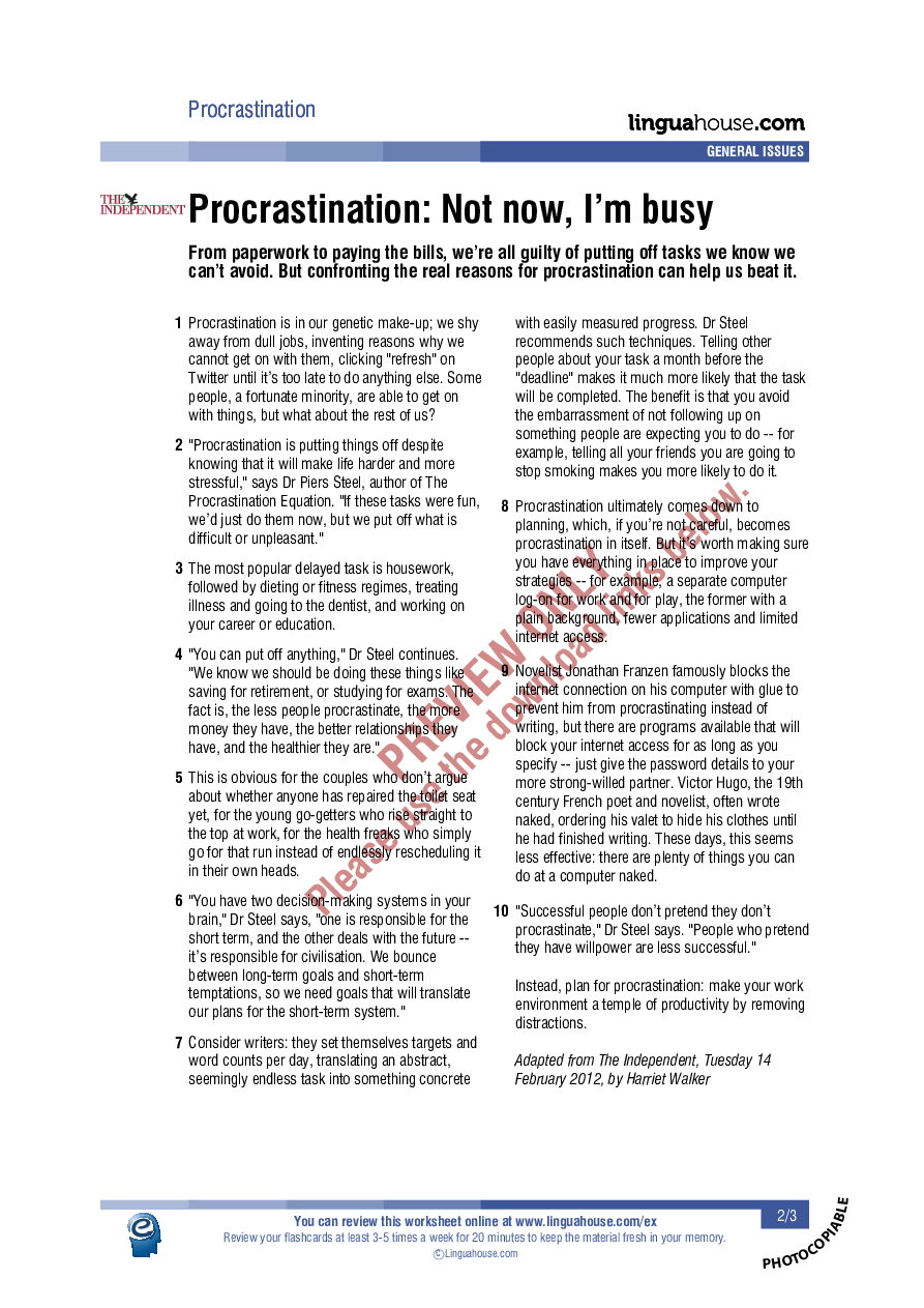 the procrasination cure pdf free download